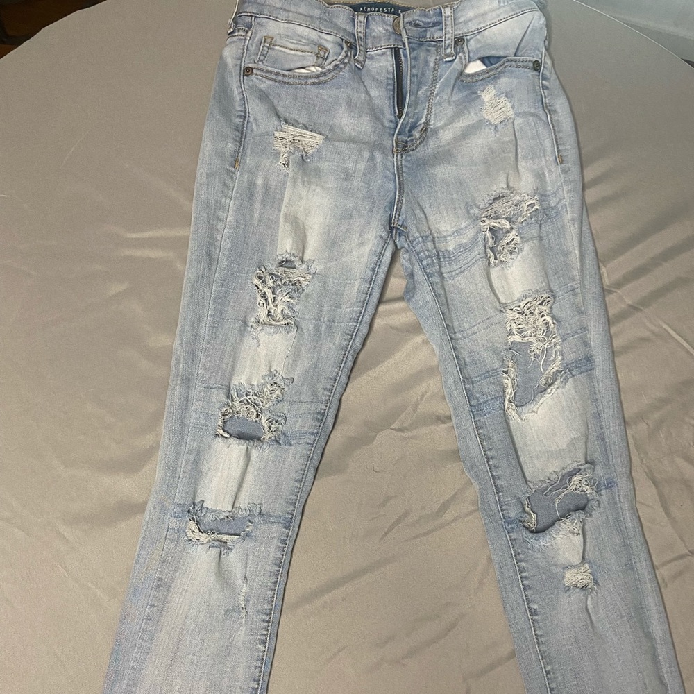 High Waisted Distressed Jeggings